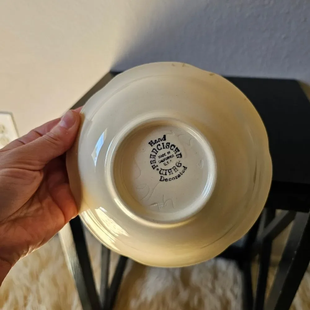 Franciscan Ware Hand Painted Vintage Ceramic Bowl